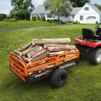 vevor atv utv trailer tow behind dump cart, front angle view