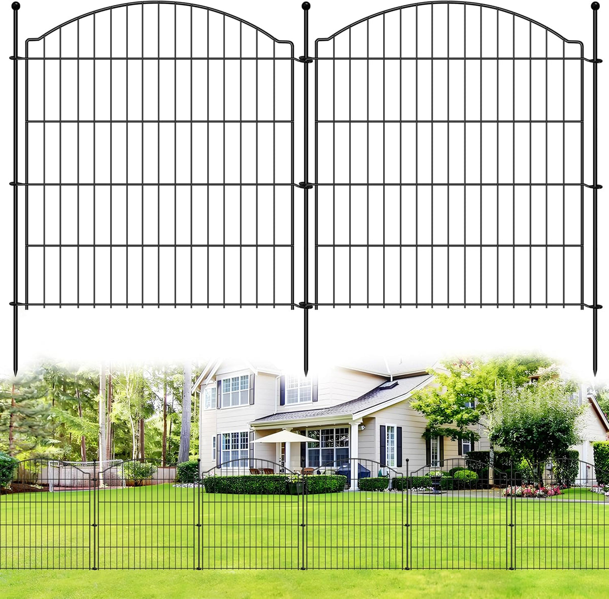 decorative garden fences 32in x 12ft, 5 pack, main product view