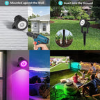 T-SUNUS RGB Solar Landscape Spotlights Christmas, Color Changing Spot Light Outdoor IP65 Waterproof Garden Lights 9.8ft Cable with Separated Panel for Yard Driveway Porch Walkway Pool Patio Halloween