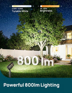 Linkind Smart Low Voltage Landscape Lighting 12-24V Dual Ring RGBW 4 Pack | SL6LV Outdoor Spotlights, Required Transformer & Wire, 800LM, 8W, Bluetooth, Metal, IP65 Waterproof, for Yard, Garden, Tree