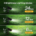 Linkind Solar Lights Outdoor Waterproof IP65, StarRay Dusk-to-Dawn Outdoor Solar Lights, 3 Lighting Modes Solar Spot Lights Outdoor for Garden, Yard, Landscape (Daylight, 6 Pack)