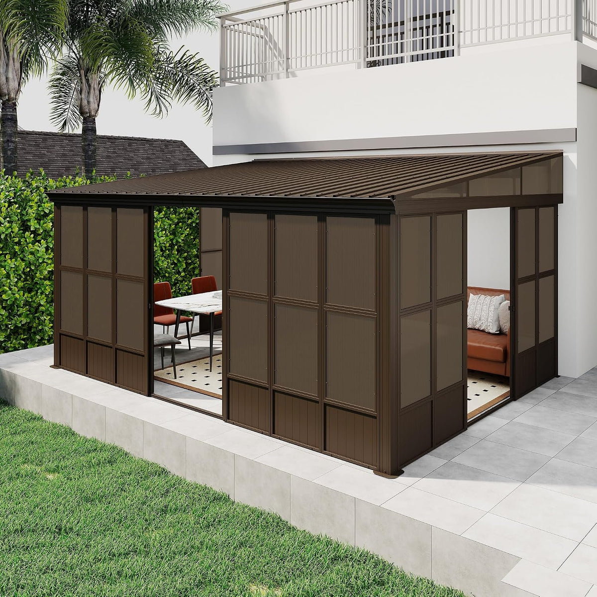 domi 12x16ft sunroom, wall mounted sunroom kit with, main product view