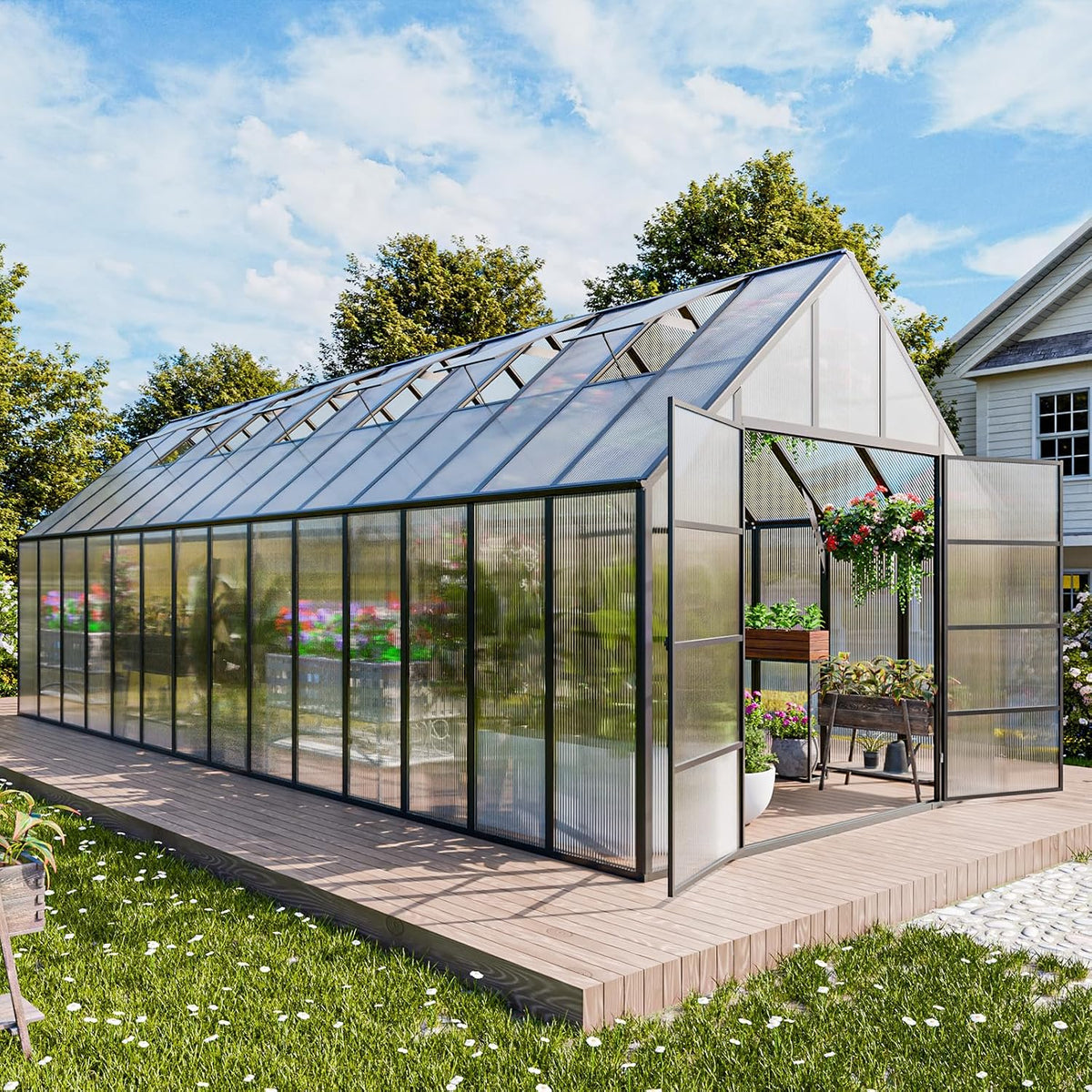 cdcasa 10x28 ft greenhouse for outdoors,large easy assembly, main product view