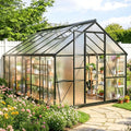 polar aurora 8x12 ft outdoor walk-in polycarbonate greenhouse, main product view