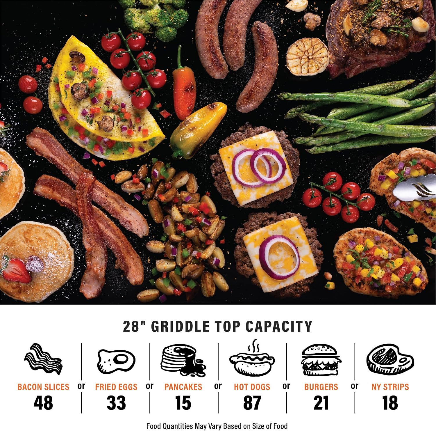 Blackstone 2287 Original 28” Omnivore Griddle with X-Braced Hood, Powder Coated Steel, Black