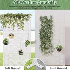 Casaphoria Metal Privacy Screen Outdoor, 72" H x 35" W Freestanding Decorative Privacy Screen for Patio Deck Balcony Garden with Stable Base, White-Square