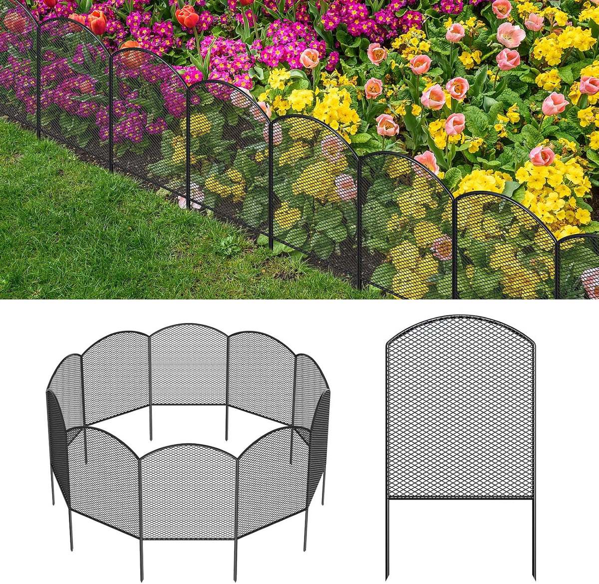 decorative garden fence 10 pack, 24in(h) x 10.8ft(l), main product view