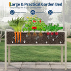 Galvanized Raised Garden Bed with Legs, 50×17×32 in Large Elevated Planter Box for Outdoor Plants, Sturdy Metal Raised Garden Beds for Vegetables, Flowers & Herbs, Backyard, Patio, Beige