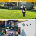 Solar Spot Lights Outdoor, Solar Landscape Spotlights IP65 Waterproof 9.8ft Cable, Auto On/Off Outdoor Wall Lights for Garden Yard Driveway Porch Walkway Pool (6000K White 2 Pack)
