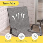 Betterhood Patio Chairs Set of 6, Stackable Outdoor Dining Chairs Set with Breathable Seat Fabric, All-Weather Powder-Coated Metal Frame for Deck, Pool Side and Backyard, 350LBS Capacity