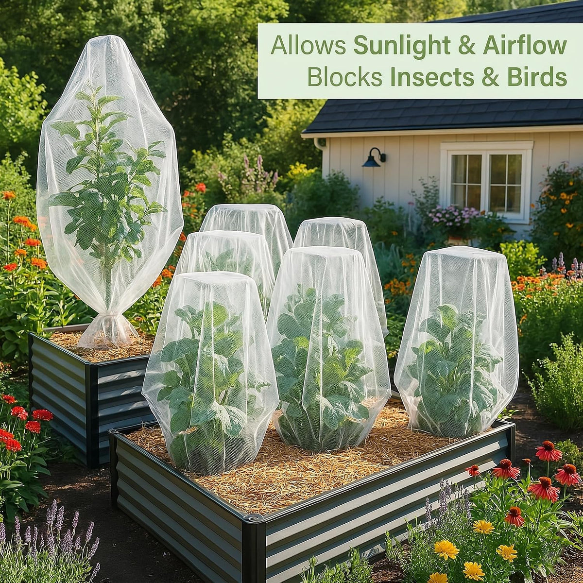 fruit tree protection bags 4x4.5 ft | pack, close-up detail