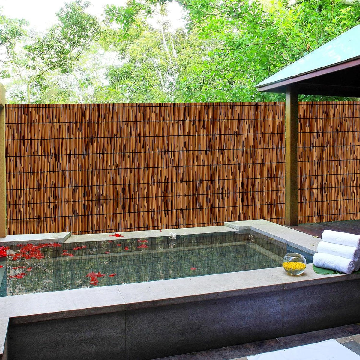 natural reed fence,4ft x 16.4ft bamboo fencing privacy on a desk or shelf