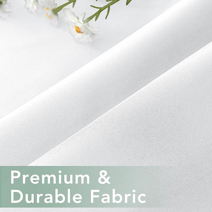 Outdoor Curtains for Patio Waterproof 6 Panels - Windproof, Privacy, Weatherproof Outside Drapes for Gazebo Pergola Porch, Grommet Top and Tab Bottom, 54x120 Inch, White