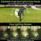 102 LED Solar Spot Lights Outdoor Waterproof IP65, Adjustable Landscape Spotlights, [8 Pack/4 Modes] Auto On/Off Solar Powered Flood Lights for Outside Yard Garden Wall Pathway (Cool White)