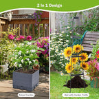 GENMOUS Raised Garden Bed with Tomato Planter Box Trellis, 56'' Tomato Cages for Garden, Tomato Planter Cage for Patio for Climbing Plants Vegetable Vine Flowers Outdoor & Indoor, 4 Pack