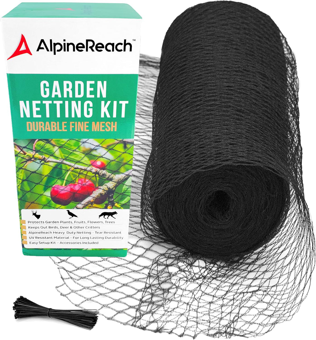 alpinereach garden netting 15 x 50 ft, black, main product view