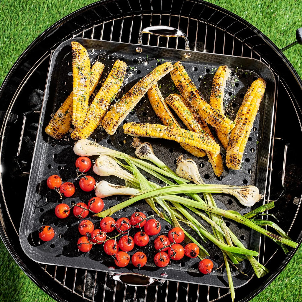 HexClad 16" Hybrid Nonstick BBQ Grill Topper, Dishwasher-Friendly, BBQ and Oven-Safe Up to 900°F