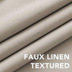 H.VERSAILTEX 100% Blackout Curtains for Bedroom Thermal Insulated Linen Textured Curtains Heat and Full Light Blocking Drapes Living Room Curtains 2 Panel Sets, 42x45 Inch, Cobblestone