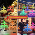 4 Pack Solar Garden Lights, Gardening Birthday Gifts for Mom Grandma Women, Waterproof 7 Color Changing Jellyfish Light with Butterfly Solar Flower Lights for Outdoor Pool Yard Garden Decor