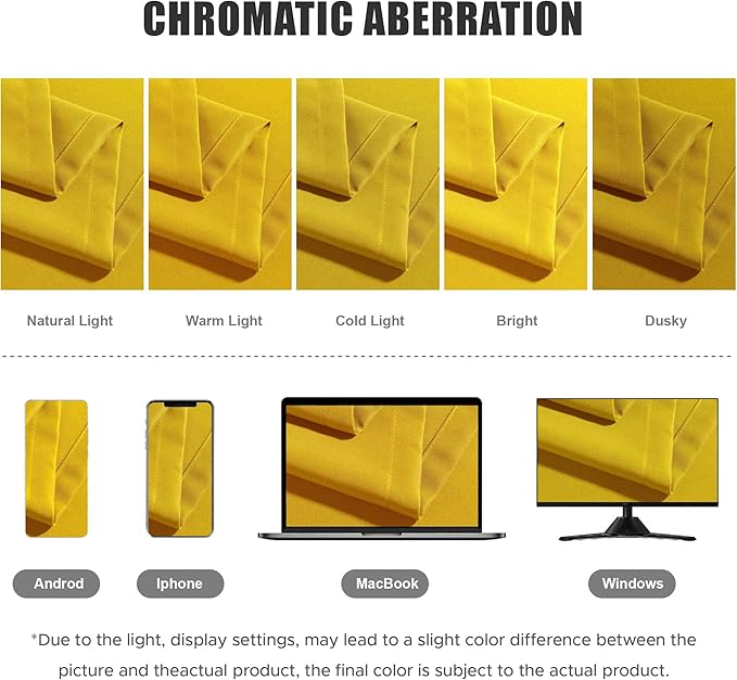 BONZER Waterproof Indoor/Outdoor Curtains for Patio Thick Privacy Grommet Curtains for Bedroom, Living Room, Porch, Pergola, Cabana, 1 Panel, 54W x 84L inch, Yellow