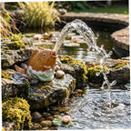 Ceramic Koi Fish Pond Spitter - Lifelike Water Fountain Spout for Small Ponds, Gardens & Pools, Style 1