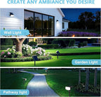 Solar Spot Lights Outdoor Waterproof IP65,4 Pack,Cool Light,2 Lighting Modes Selectable, Solar Powered Yard Garden Solar Spot Lights for Outside Landscape Auto On/Off
