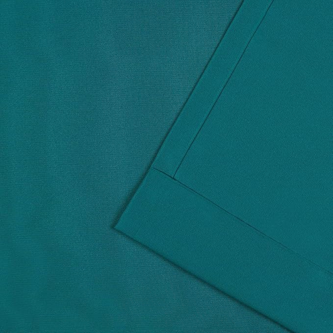 NICOLE MILLER NEW YORK Canvas Indoor/Outdoor Grommet Top Curtain Panel Pair, 54"x96", Turk Teal