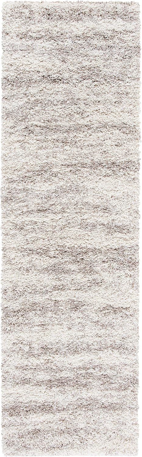 SAFAVIEH Hudson Shag Collection Runner Rug - 2'3" x 6', Ivory & Beige, Modern Design, Non-Shedding & Easy Care, 2-inch Thick Ideal for High Traffic Areas in Living Room, Bedroom (SGH206B)