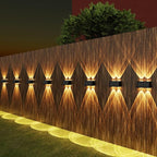 8-Pack Solar Fence Lights, Up & Down Lighting, 50LM/25LM 4 Modes (3000K/6500K), IP65 Waterproof, 1200mAh Battery, Screw/Adhesive Mount for Garden Wall Path Deck