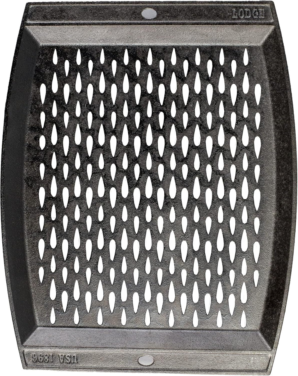 Lodge Pre-Seasoned Cast Iron Rectangle Grill Topper, 15 Inches | Protects Food from Falling Through the Grate, Cast Iron Grill Pan for Use Over Open Flame, Made in USA