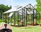 amerlife 12x13.5x9ft hybrid polycarbonate greenhouse quick-connect assembly, main product view