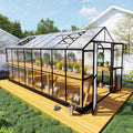 howe 8x16x7.5 ft polycarbonate greenhouse with swing doors, main product view