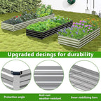 2PCS 6x3x1ft Galvanized Raised Garden Bed Kit, Galvanized Planter Raised Garden Boxes Outdoor, Large Metal Raised Garden Beds for Vegetables,Silver