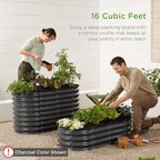 Best Choice Products 4x2x2ft Outdoor Metal Raised Garden Bed, Oval Deep Root Planter Box for Vegetables, Flowers, Herbs, and Succulents w/ 101 Gallon Capacity, Rubber Edge Guard - Dark Green