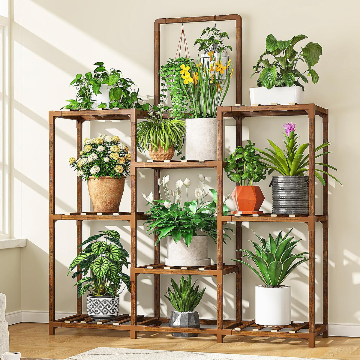 enhomee 47.2" outdoor plant stand with 8-tier for, main product view