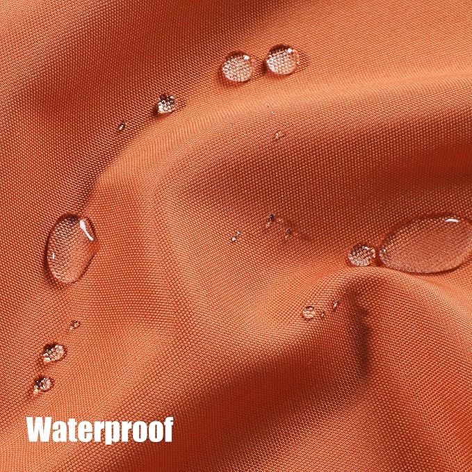 BONZER Waterproof Indoor/Outdoor Curtains for Patio Thick Privacy Grommet Curtains for Bedroom, Living Room, Porch, Pergola, Cabana, 1 Panel, 84W x 84L inch, Mecca Orange