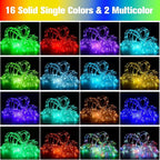 200Ft Rope Lights Outdoor, 18 Colors Changing 610 LED String Lights Plug in with Remote, IP68 Waterproof Twinkle Fairy Light Rope Lighting Indoor for Bedroom Patio Christmas Halloween Decor