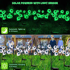 BrizLabs 4 Pack 24 LED Halloween Solar Lights, 2 Modes Outdoor Halloween Eyeball Pathway Lights, Solar Spooky Walkway Light Waterproof, Green Swaying Firefly Lighting for Path Yard Garden Lawn