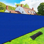 UPGRADE Privacy Screen 5' x 50' Fence Commercial Shade Cover with Brass Grommets Heavy Duty Perfect for Outdoor Back Yard, Blue, Customizable