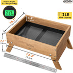 iBorn Ground Bird Feeder, Bird & Squirrel Platform Feeder for Outdoors, WPC Recycled Plastic, 3LB Large Capacity, Raw