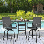 Yaheetech Patio Swivel Barstools Outdoor Chairs Set of 6, High Bistro Stools Outdoor Furniture, All-Weather Patio Stools for Outside, Beach, Lawn, Poolside and Garden, Black