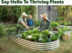 Plant & Plot Galvanized Raised Garden Beds Outdoor // 8×4×1 ft (2-Pack) Planter Raised Beds for Gardening, Vegetables, Flowers // Large Metal Garden Box // Patented Tool-Free Design (Silver)