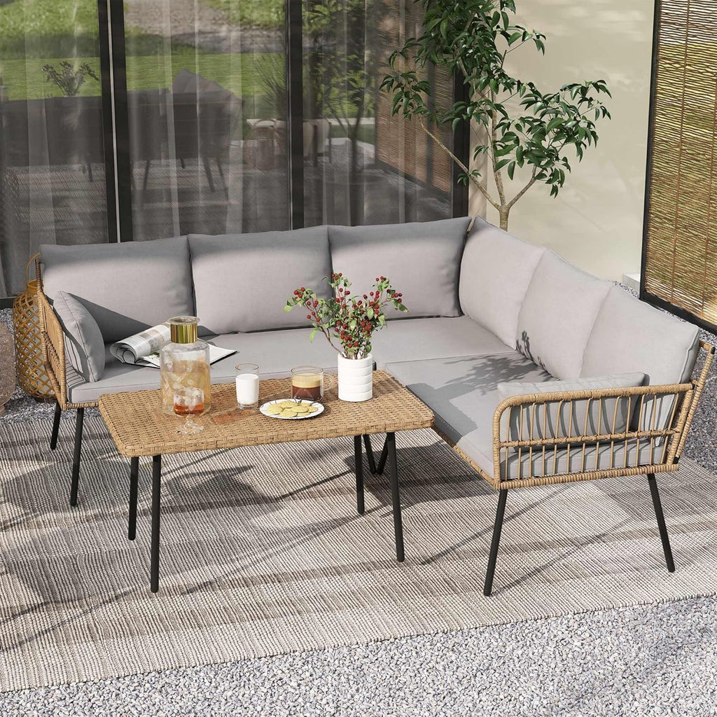 dwvo patio furniture set, 4 pieces outdoor patio, main product view