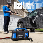 westinghouse epx3100v electric pressure washer, 2100 max psi shown in use