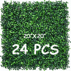 20''x20'' 24 pieces artificial hedge boxwood panels uv, main product view