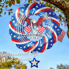 250th USA Anniversary 12 Inch Wind Spinner Patriotic Decoration | Patriotic Outdoor Garden Decor with Statue of Liberty Design, Stainless Steel Yard Art for Outdoor & Indoor, Gift for Men