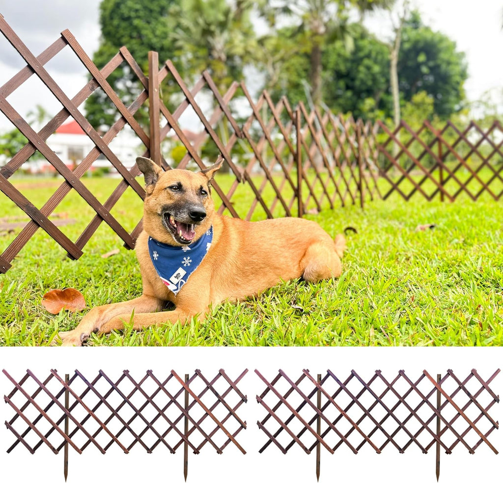 shoplala wooden trellis garden fence (2 pack, 12ft, main product view