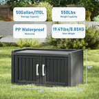2-Tier Storage Bench, Waterproof UV-Resistant Outdoor Shoe Storage Cabinet with 2 Doors & Adjustable Shelves for Indoor Outdoor Entryway, Hallway, Living Room (Midnight Black)