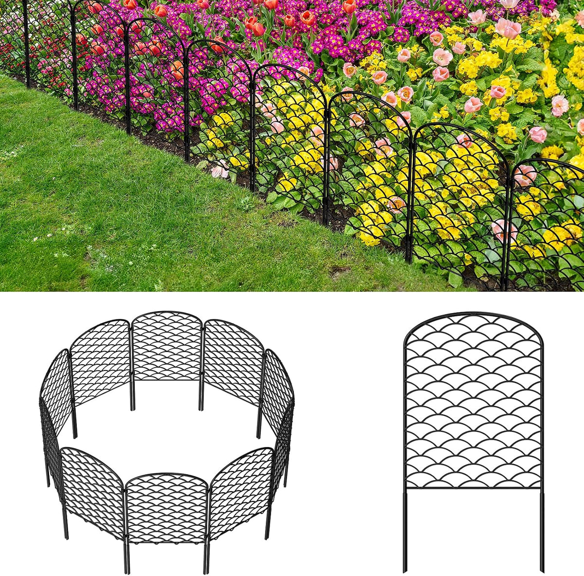 decorative garden fence 10 pack, 24in(h) x 10ft(l), main product view