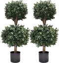 3ft-35'' artificial boxwood double ball topiary trees,2pack faux, main product view